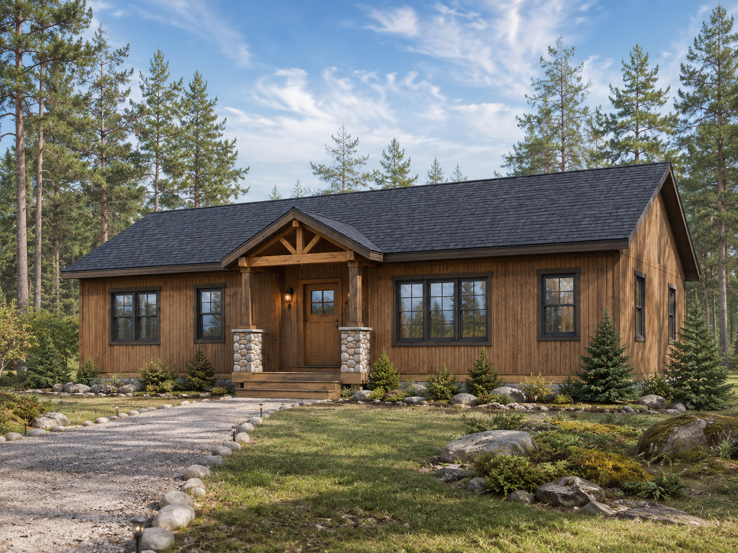 Completed Northwoods cabin project concept